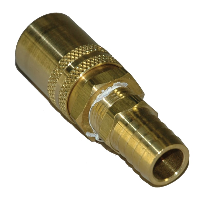 Coupler, 1/2" Passage, 3/4" Hose Barb, Brass, Straight, 506 Series.