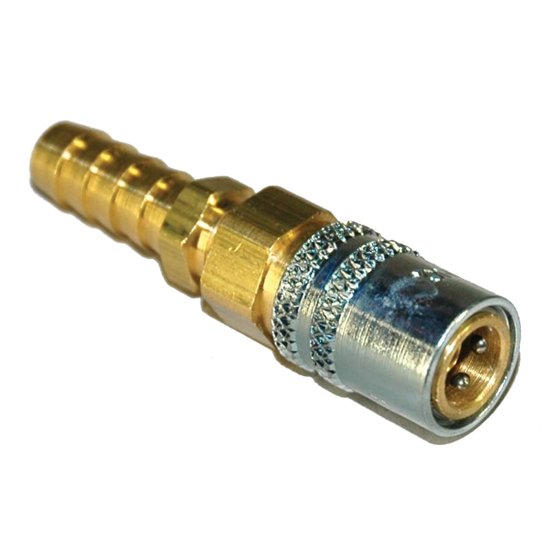 Coupler, 1/4" Passage, 3/8" Inside Diameter Hose, Straight, Valved, 206V Series.