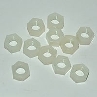 Hex Nut, 3/8"-16 Thread, Nylon or Equivalent, Off White Used for IMS Lime Buster - Image 1