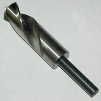 Drill Bit, Right Hand Spiral, Reduced Shank (HSS), 1-3/32" Bore Size, 1/2" Diameter Shank - Image 1