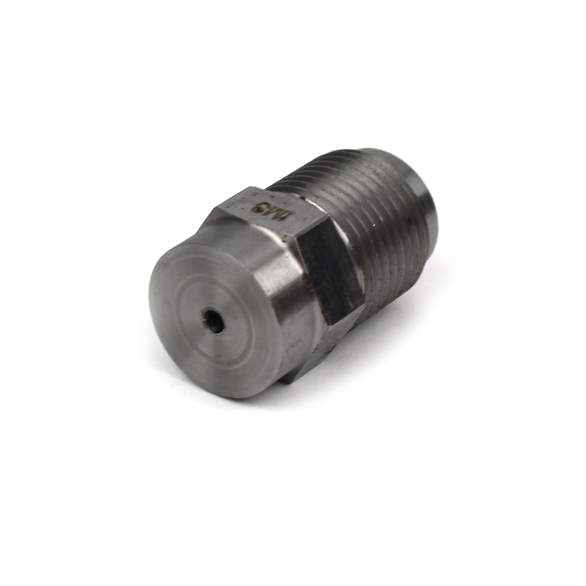 Nozzle Tip, Nylon, 1-1/2" OAL, 7/8"-14, 1/2" Rear Opening, Flat Face, 1/8" Orifice. - Image 1