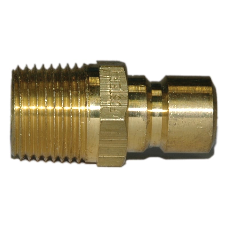Mold Coolant Plug, Quick Disconnect, 3/8" Water Passage, Valved, 3/8" NPT, Male Thread, Brass