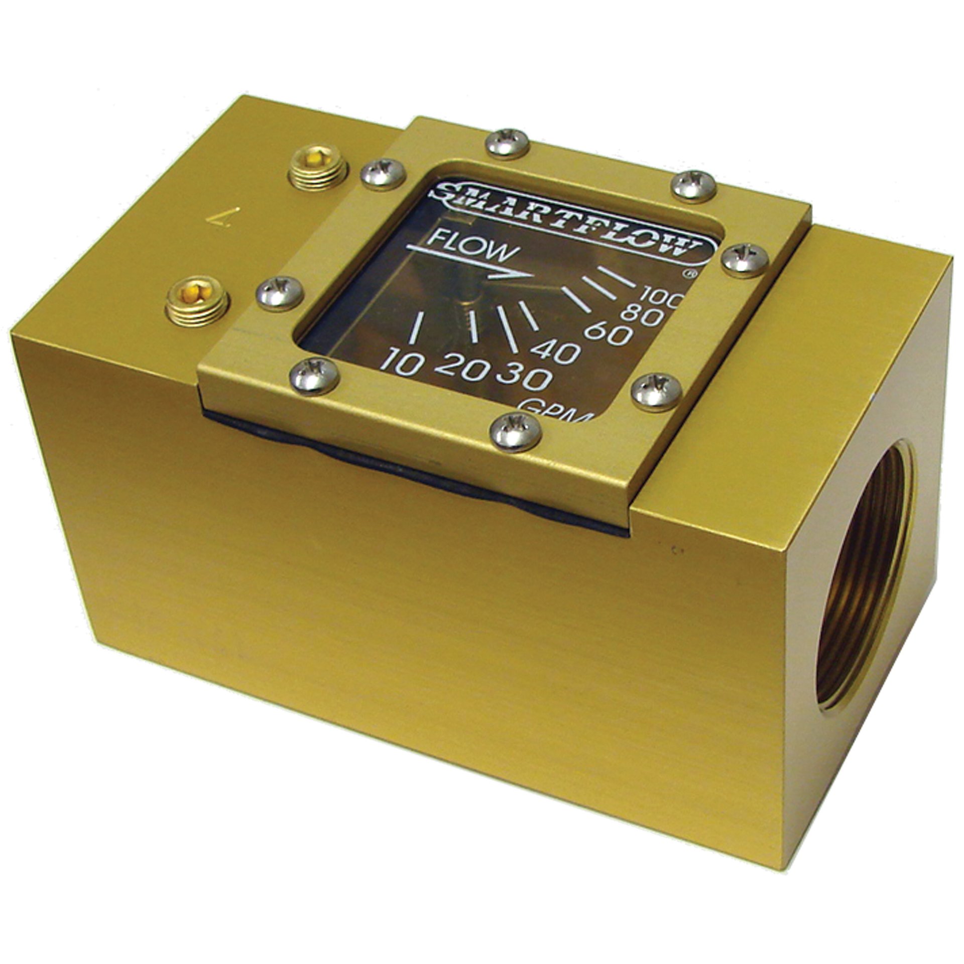 Flowmeter, 1-1/2" NPT Inlet and Outlet, 100 gpm, Aluminum Body - Image 1