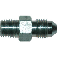 Adapter Fitting, Male JIC x Male Pipe Thread, 7/16″-20 Male JIC 37 Degree Flare x 1/8″ Male NPT.