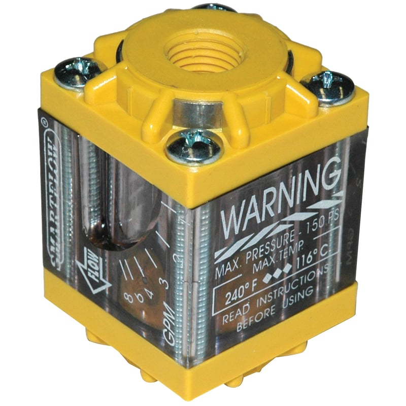 Flowmeter, 1/4″ NPT Inlet and Outlet, 8.0 gpm, Nylon End Caps