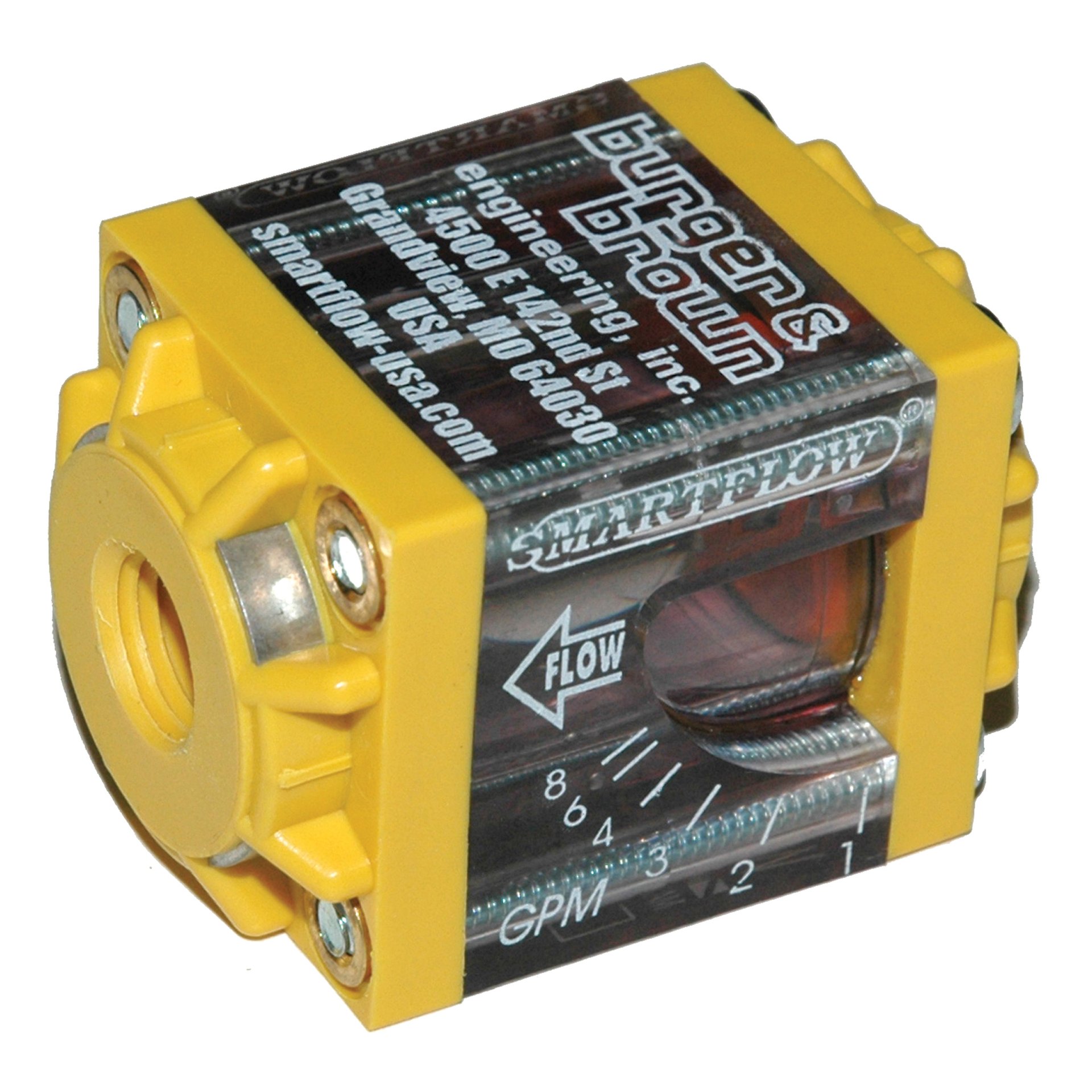 Flowmeter, 1/4" NPT Inlet and Outlet, 8.0 gpm, Nylon End Caps - Image 2