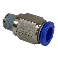 Push to Connect Tube Fitting, Connector, Male, 8mm OD Tube, 1/8" BSPP - Image 1
