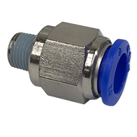 Push to Connect Tube Fitting, Connector, Male, 10mm OD Tube, 1/8″ BSPP