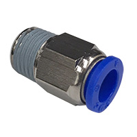 Push to Connect Tube Fitting, Connector, Male, 8mm OD Tube, 1/4″ BSPP
