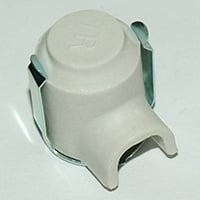 Ceramic Post Protector, Clip on Type, Single Opening, Style B, 2 Pack, Includes Washers