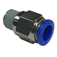Push to Connect Tube Fitting, Connector, Male, 10mm OD Tube, 1/4" BSPP - Image 1