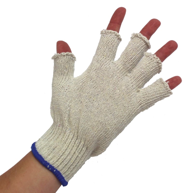 Gloves, Safety, Heavy Duty Open Finger, One Dozen Pairs