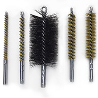 Brass Bristle Condenser Tube Cleaning Brush Kit. Includes 5 Brushes, One of Each Size - Image 1