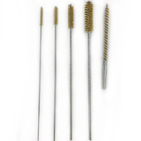 Brass Bristle, Power Driven (Double Spiral) Tube Brush Kit. Includes 5 Brushes, One of Each Size - Image 1