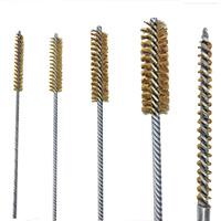 Brass Bristle, Power Driven (Double Spiral) Tube Brush Kit. Includes 5 Brushes, One of Each Size - Image 2