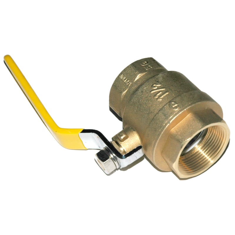 Ball Valve, 1-1/2″, Female NPT, Full Port, Brass, Certified