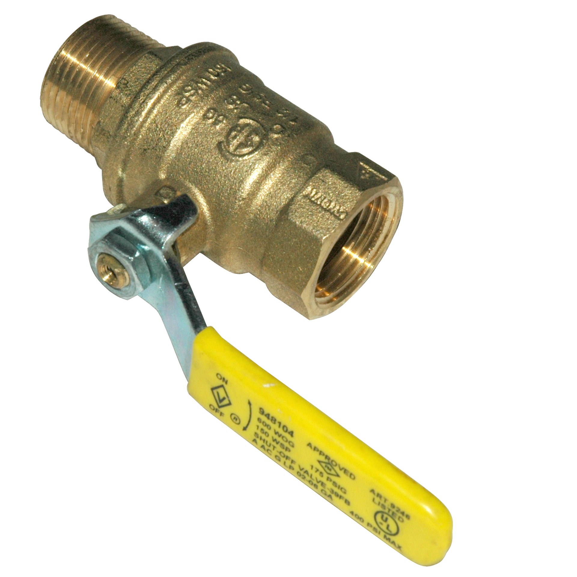 Ball Valve, 3/4" Male x 3/4" Female NPT Full Port, Brass - Image 2