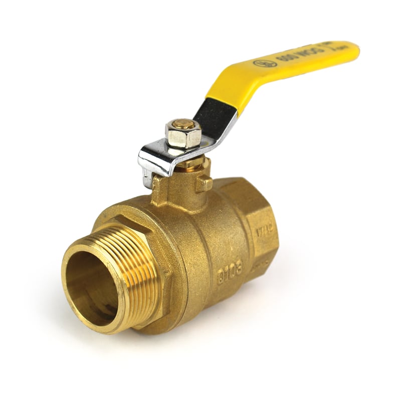 Ball Valve, 1-1/4″ Male x 1-1/4″ Female NPT Full Port, Brass