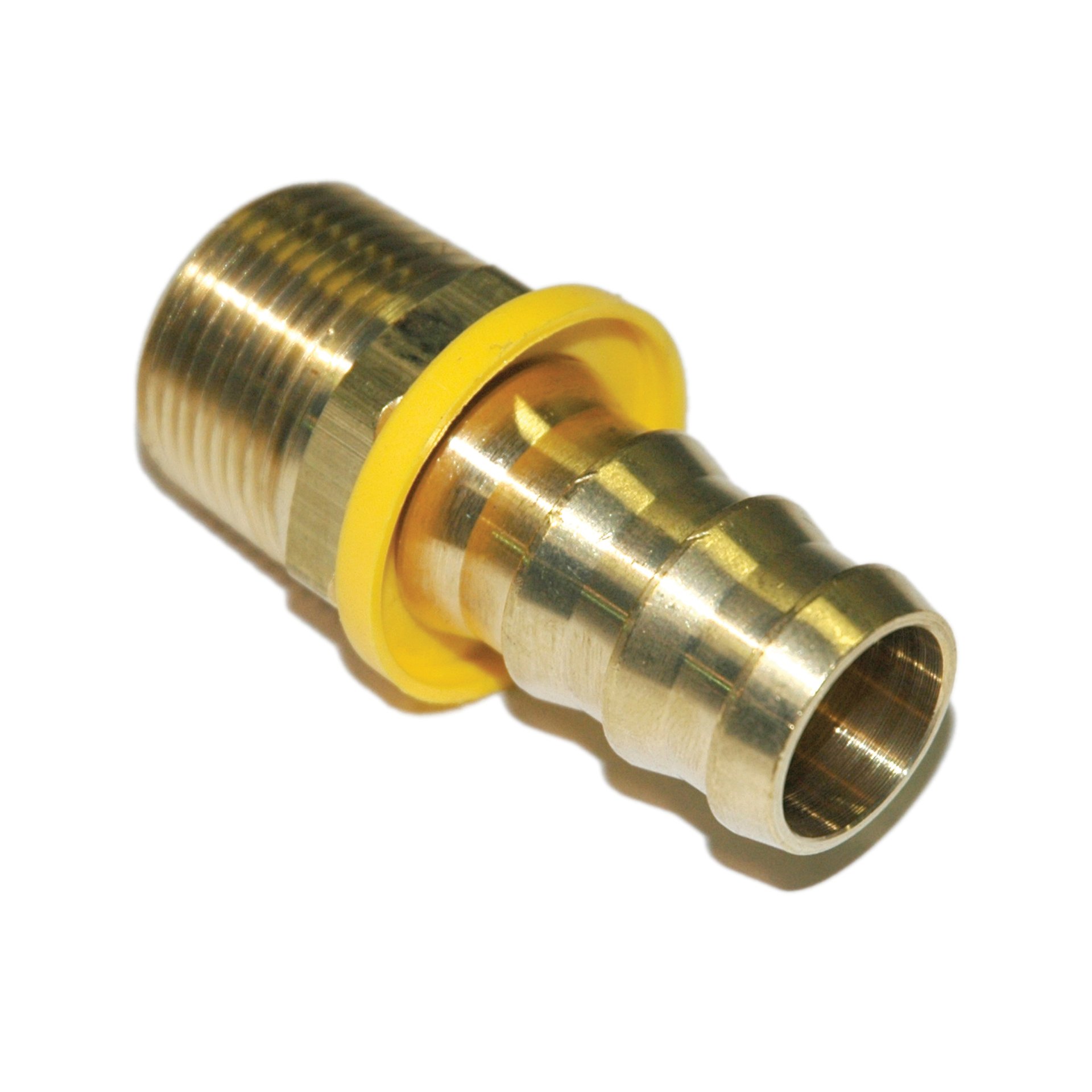 Hose Barb, 3/4" Inside Diameter Push-On, 3/4" Male NPT, Brass. - Image 1