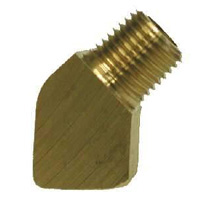 Street Elbow, 45 Degree, Brass Mold Fitting 3/8" NPT Male x 3/8" NPT Female - Barstock - Image 1