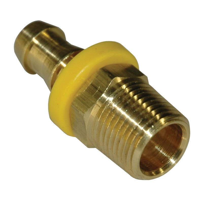 Hose Barb, 3/8″ Inside Diameter Push-On, 3/8″ Male NPT, Brass