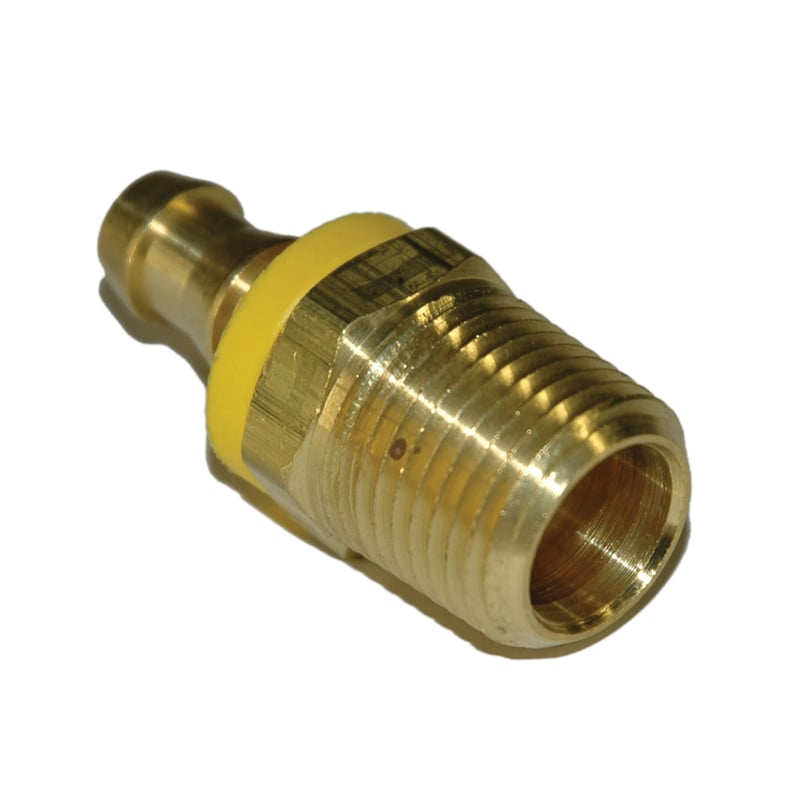 Hose Barb, 3/8" Inside Diameter Push-On, 1/2" Male NPT, Brass