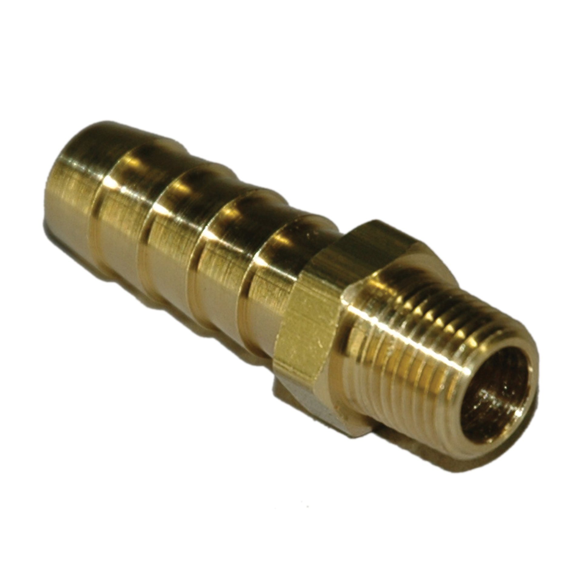 Hose Barb, 3/8" Inside Diameter Hose, 1/8" Male NPT, Straight Brass - Image 1