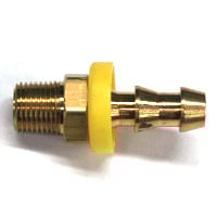Hose Barb, 1/4" Inside Diameter Push-On, 1/8" Male NPT, Brass. - Image 1