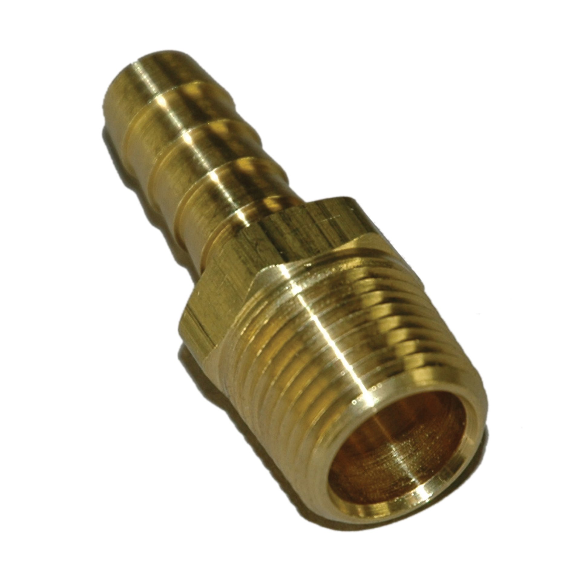 Hose Barb, 3/8" Inside Diameter hose, 3/8" Male NPT, Straight, Brass - Image 1