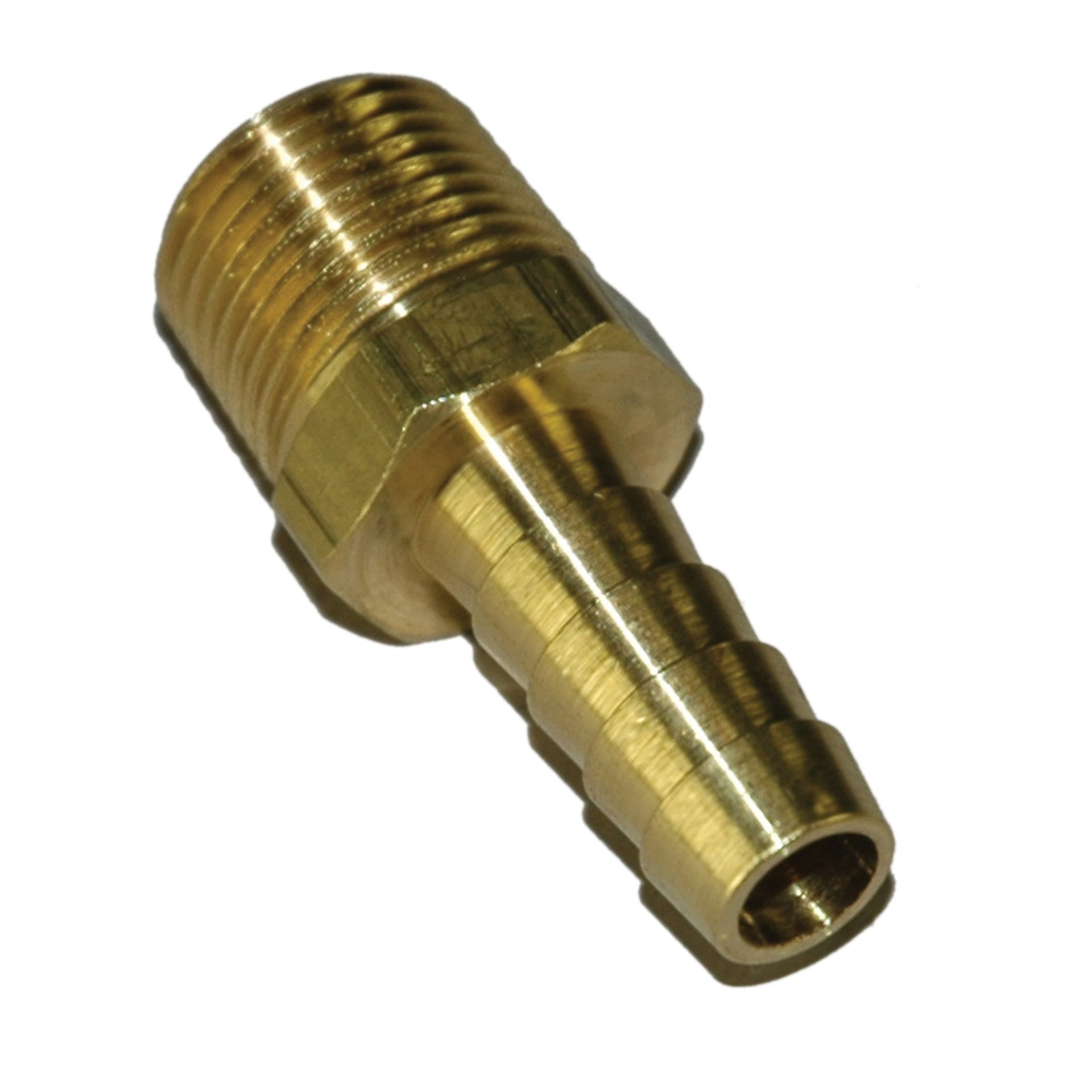 Hose Barb, 3/8" Inside Diameter hose, 3/8" Male NPT, Straight, Brass - Image 2