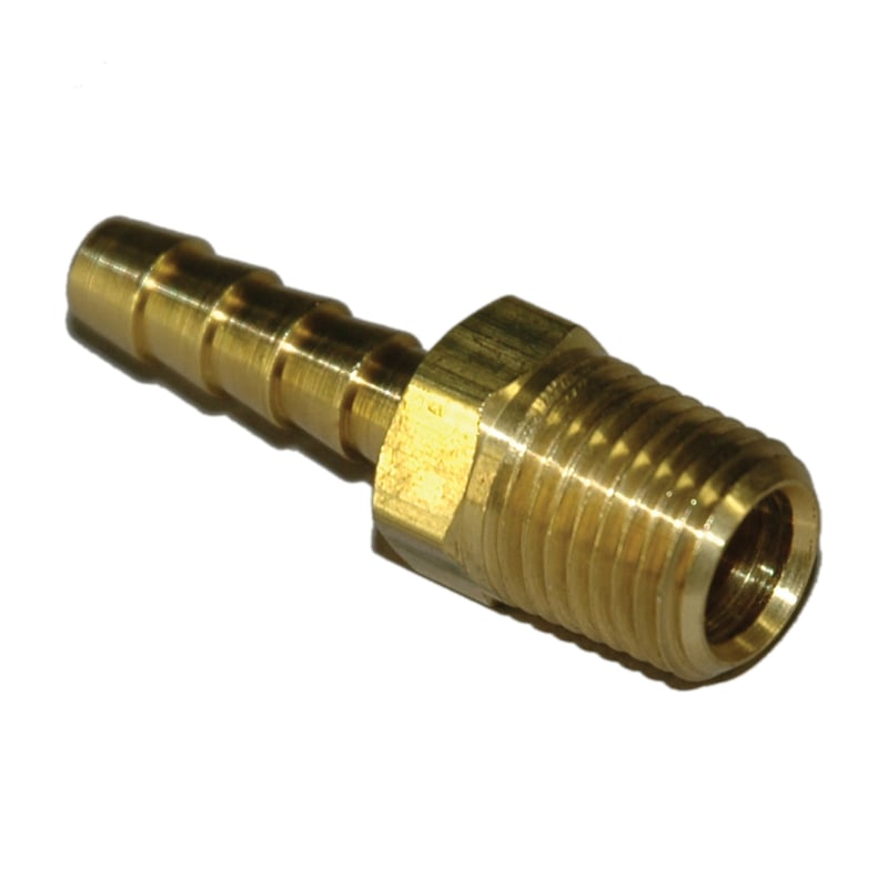 Hose Barb, 1/4″ Inside Diameter Hose, 1/4″ Male NPT, Straight, Brass