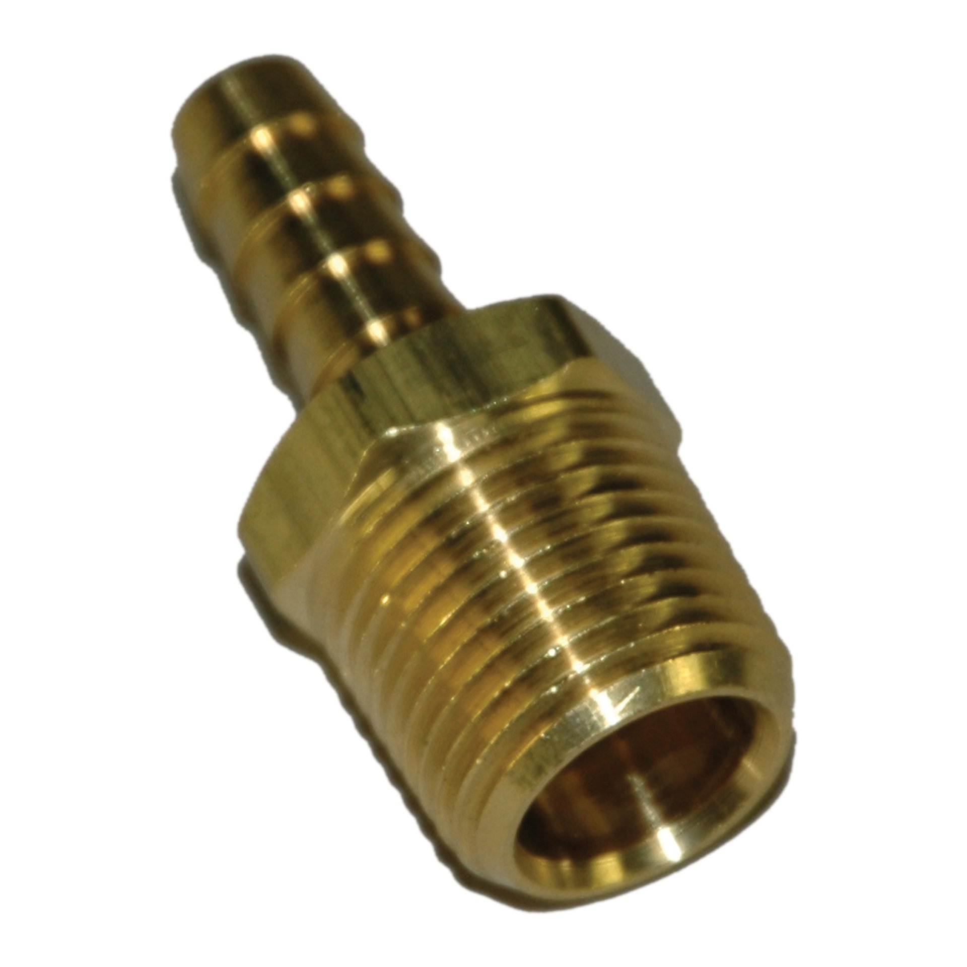 Hose Barb, 3/8" Inside Diameter Hose, 1/2" Male NPT, Straight, Brass - Image 1