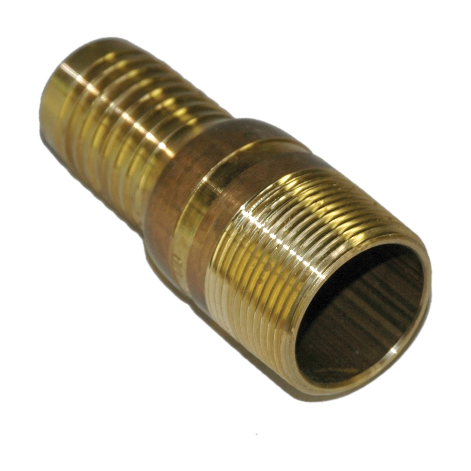 Hose Barb, 1-1/4" Inside Diameter Hose, 1-1/4" Male NPT, Straight, Brass - Image 1