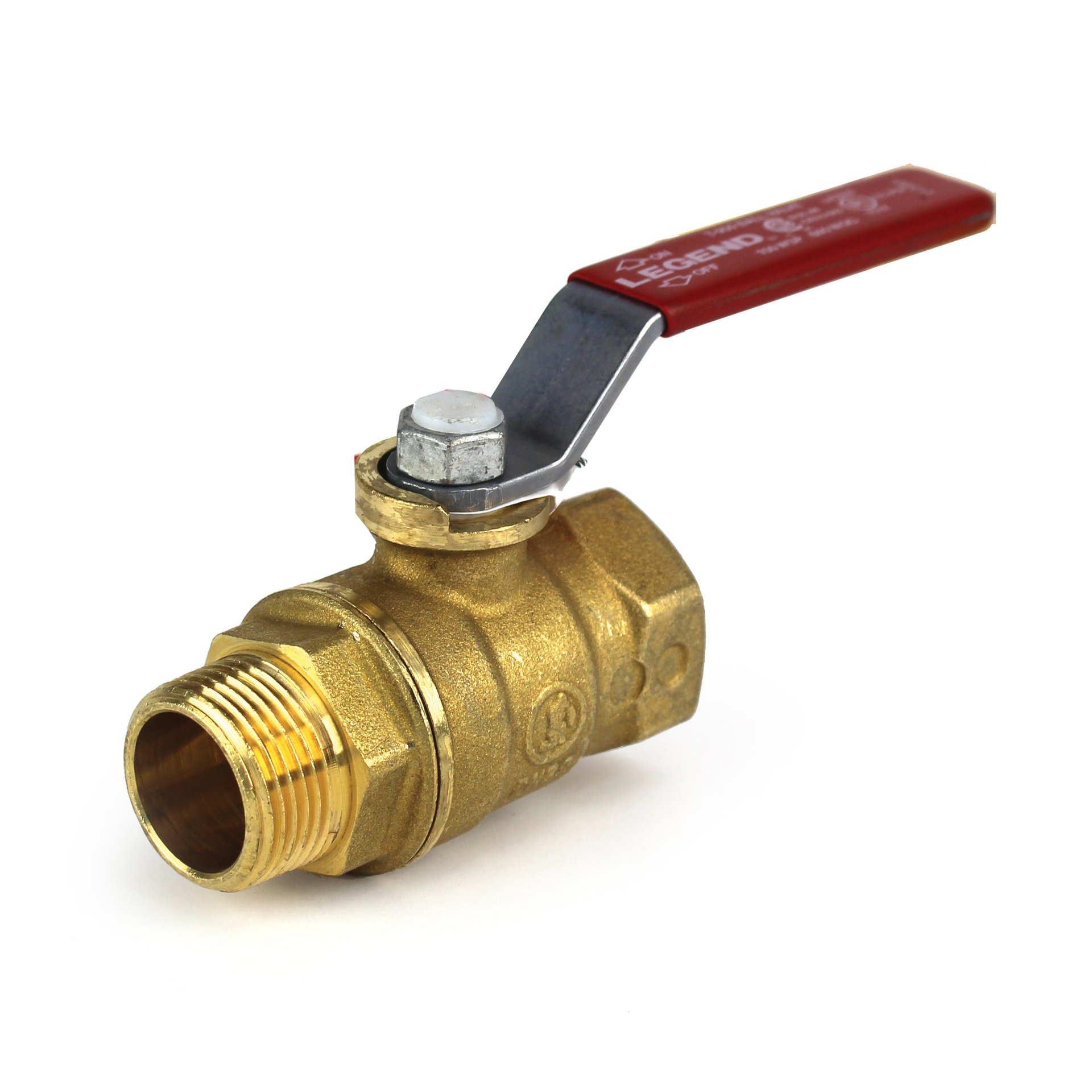 Ball Valve, 3/4" Male x 3/4" Female NPT Low Profile Stem, Brass - Image 1
