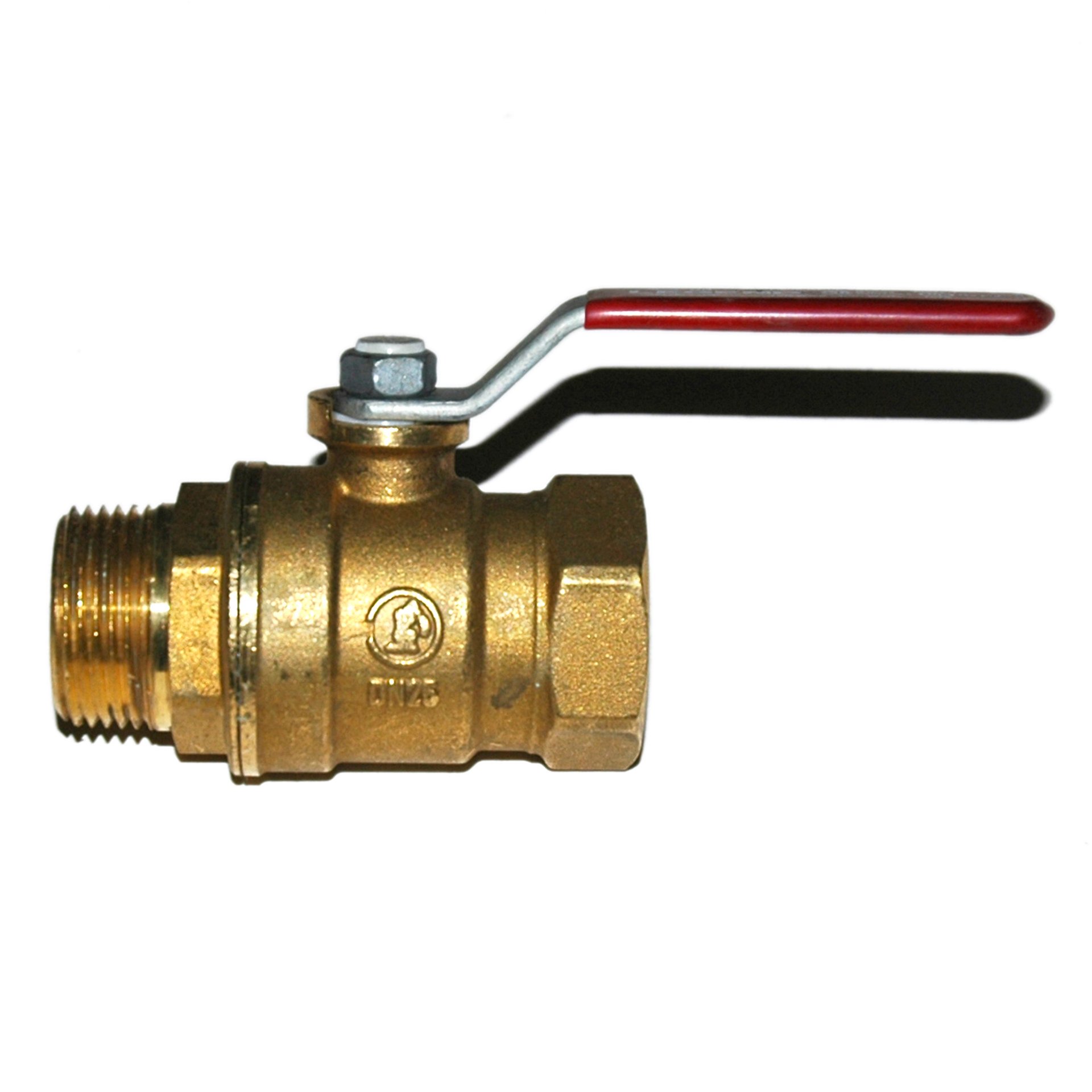 Ball Valve, 1" Male x 1" Female NPT Low Profile Stem, Brass - Image 1