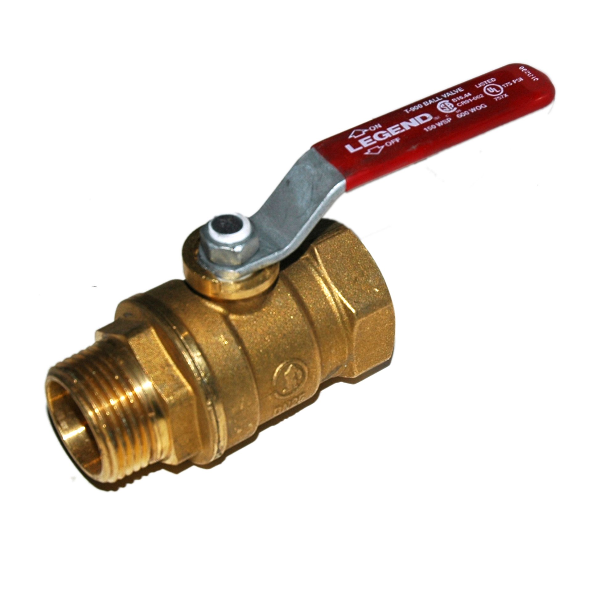 Ball Valve, 1" Male x 1" Female NPT Low Profile Stem, Brass - Image 2