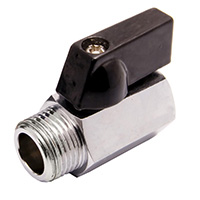 Ball Valve, Miniature, Female x Female, 3/8" NPT, Chrome Plated Brass Body - Image 1