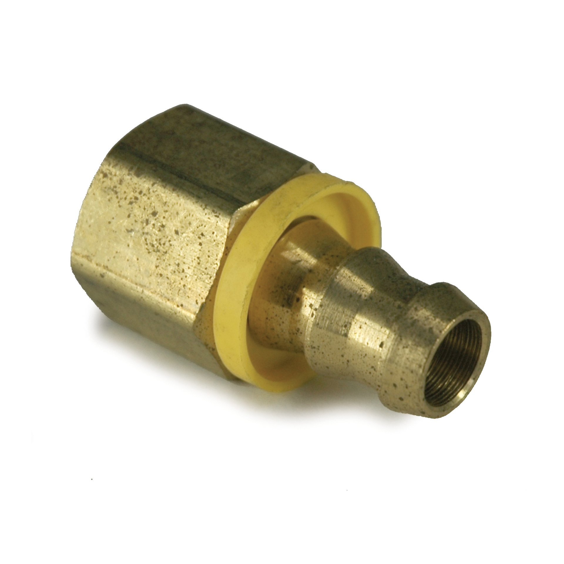 Hose Barb, 1/2" Inside Diameter Push-On, 1/2" Female NPT, Brass - Image 1