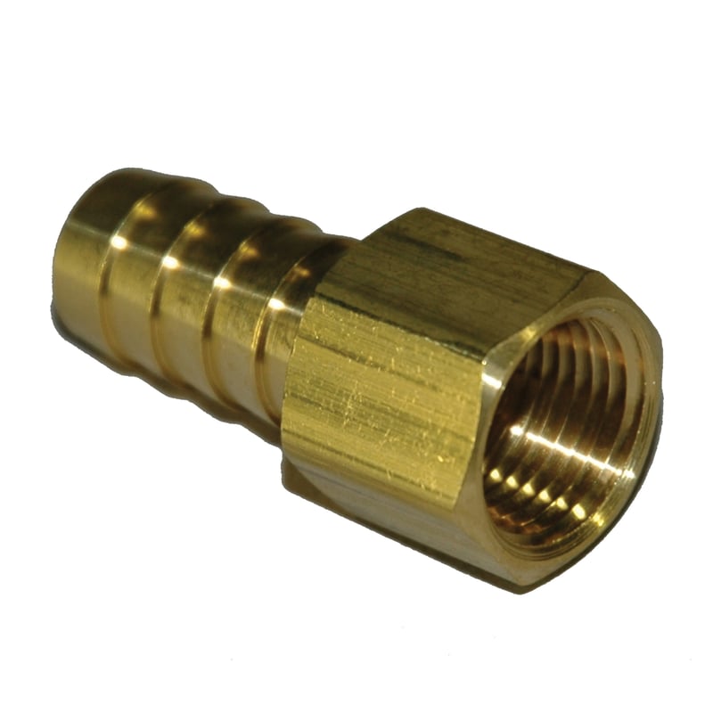 Hose Barb, 1/2″ Inside Diameter Hose, 3/8″ Female NPT, Straight, Brass