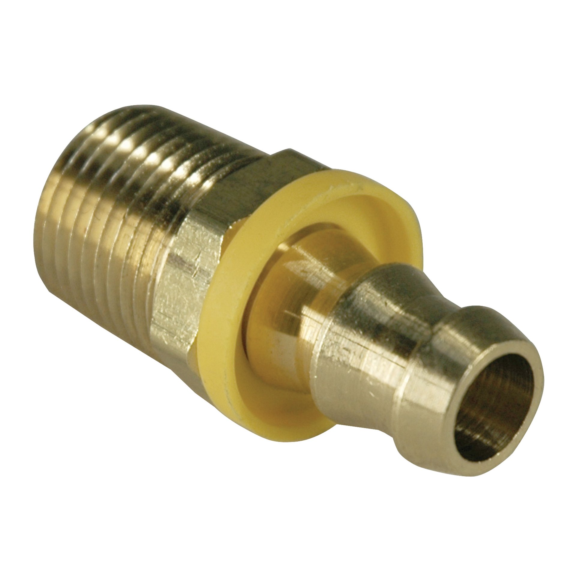 Hose Barb, 1/2" Inside Diameter Push-On, 1/2" Male NPT, Brass - Image 1