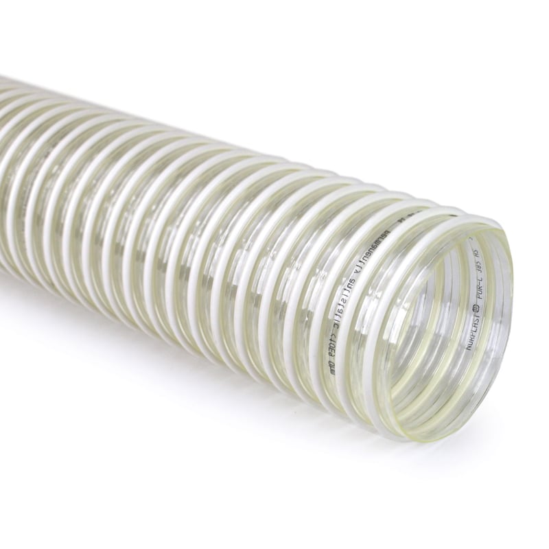 Loader Hose, 1-1/2″ ID, Light Weight PVC, Food Grade, Smooth Bore, Corrugated Cover