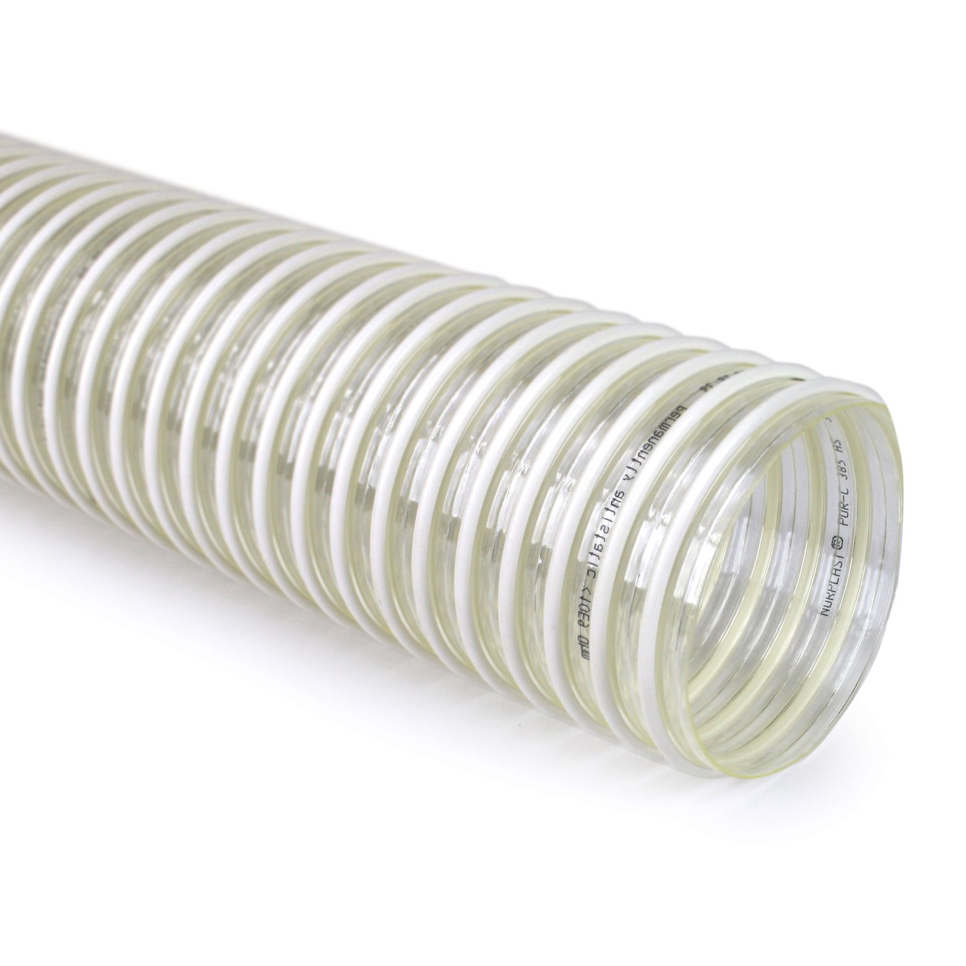 Loader Hose, 1-1/4" ID, Light Weight PVC, Food Grade, Smooth Bore, Corrugated Cover - Image 1