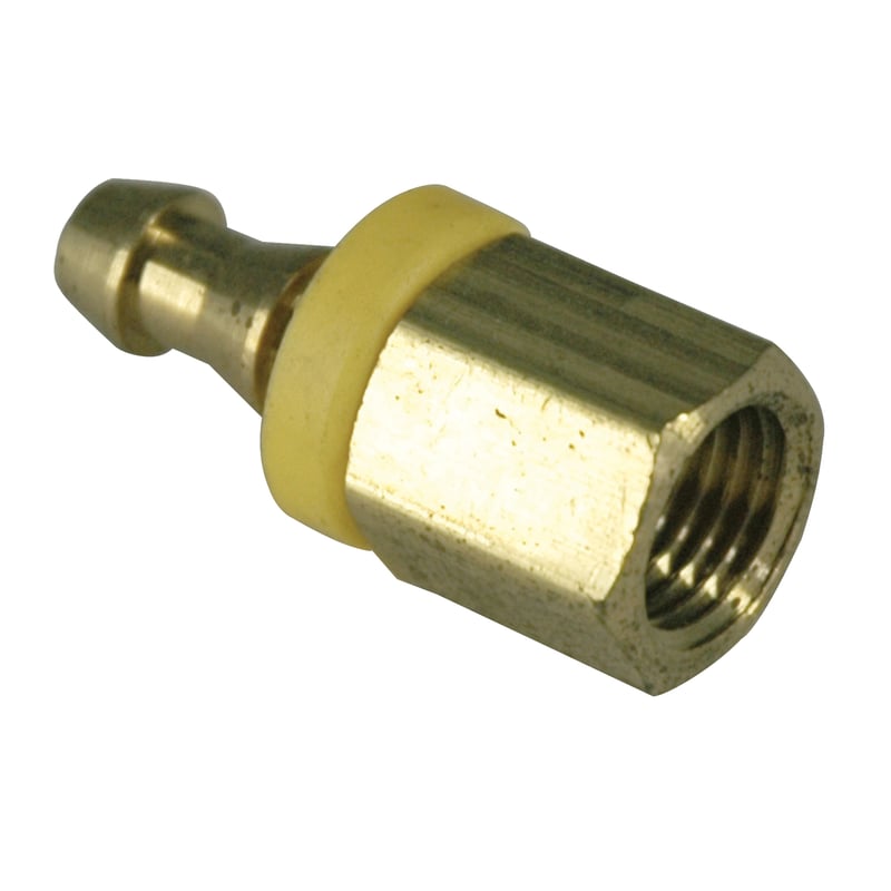 Hose Barb, 1/4" Inside Diameter Push-On, 1/4" Female NPT, Brass