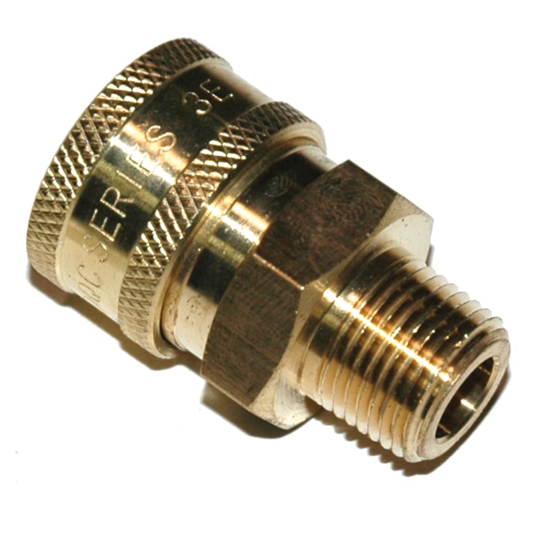 Coupler, ST Series, 3/8″ Body, 3/8″-18 NPT Male NPT, Brass
