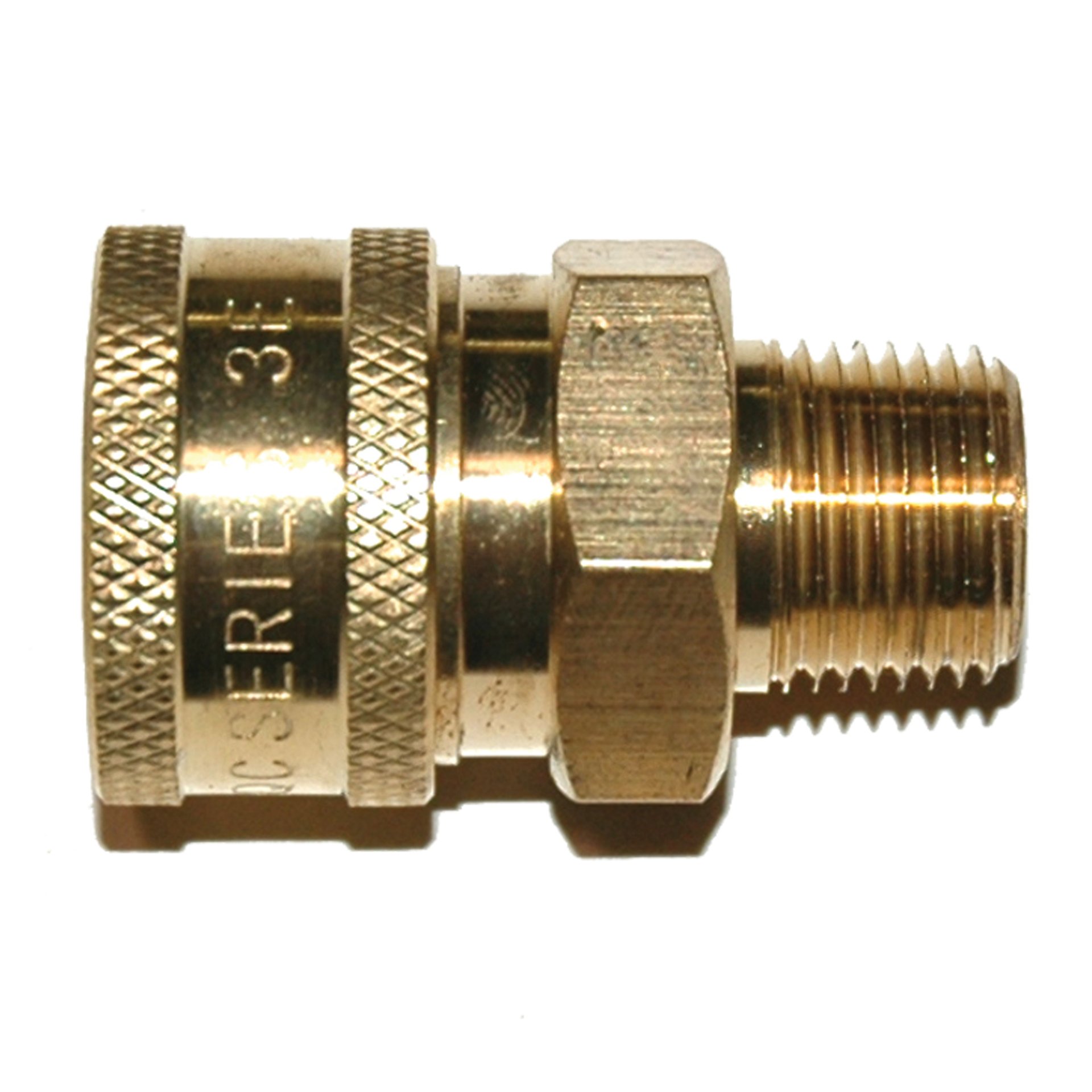 Coupler, ST Series, 3/8" Body, 3/8"-18 NPT Male NPT, Brass - Image 2