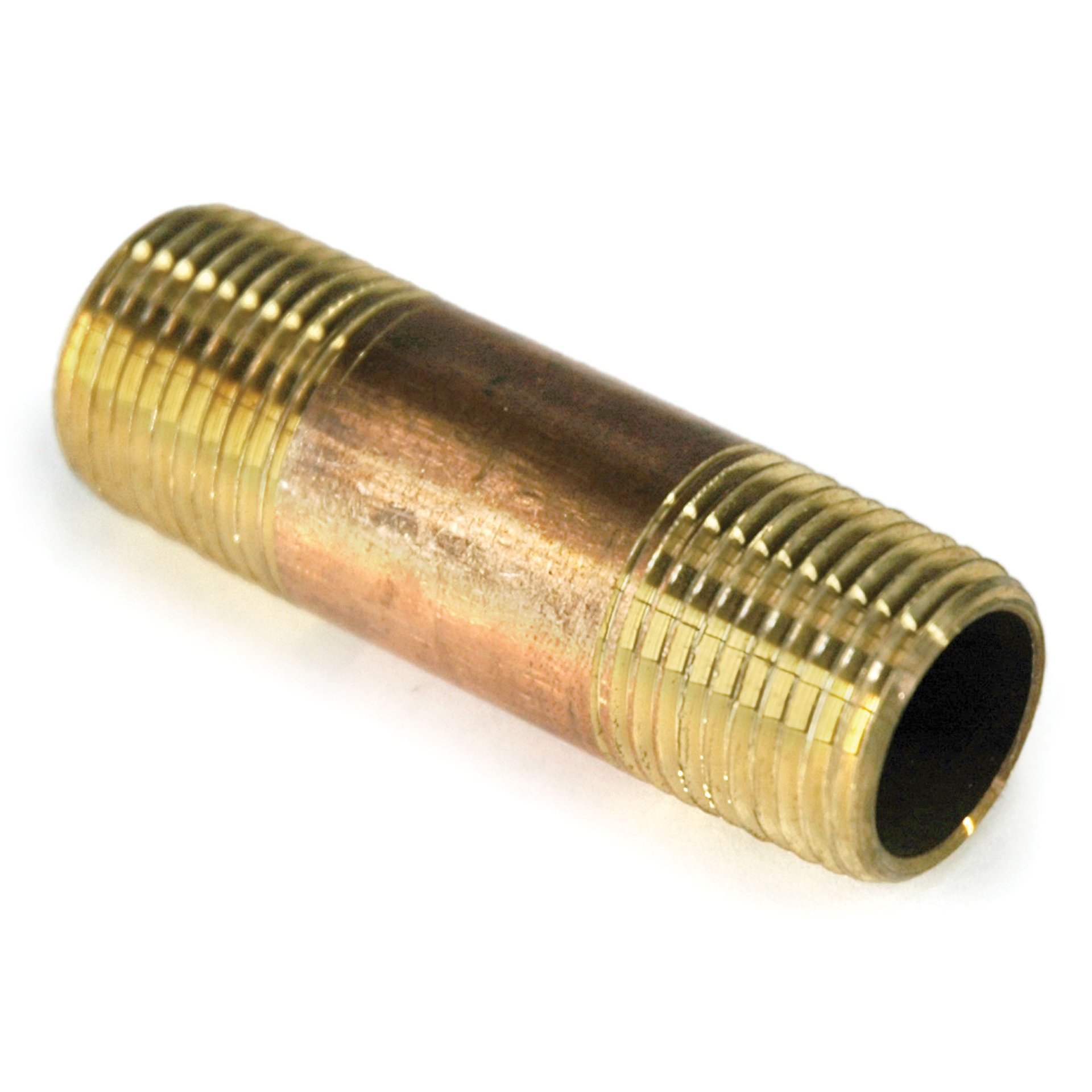 Pipe Nipple, 3/8" NPT, 2" Length, Brass - Image 1