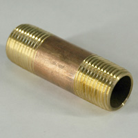 Pipe Nipple, 3/8" NPT, 2" Length, Brass - Image 2
