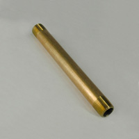 Pipe Nipple, 3/8" NPT, 6" Length, Brass - Image 2