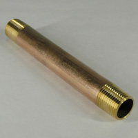 Pipe Nipple, 1/2" NPT, 6" Length, Brass - Image 2