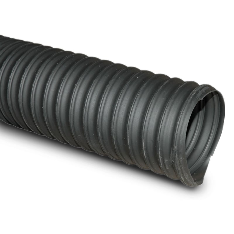 Hopper Dryer Hose, 2-Ply, Black, 2-1/2″ ID, 50′ Long, Thermoplastic Rubber